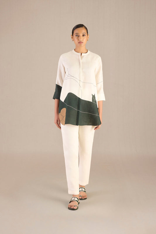 Linen Shireen Shirt Set – Green