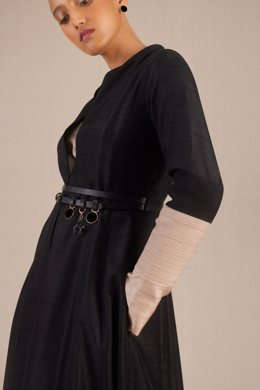 Silk Zahra Jacket Set – Black