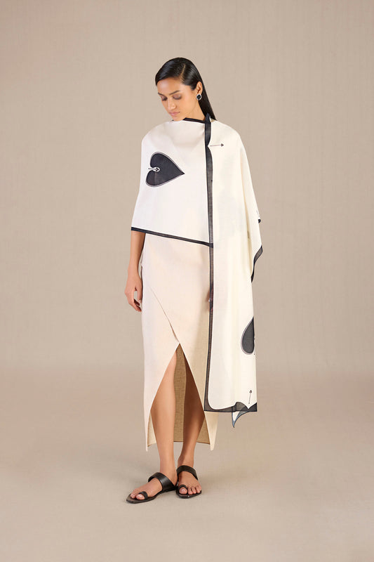 Chanderi Roobah Scarf – Ivory