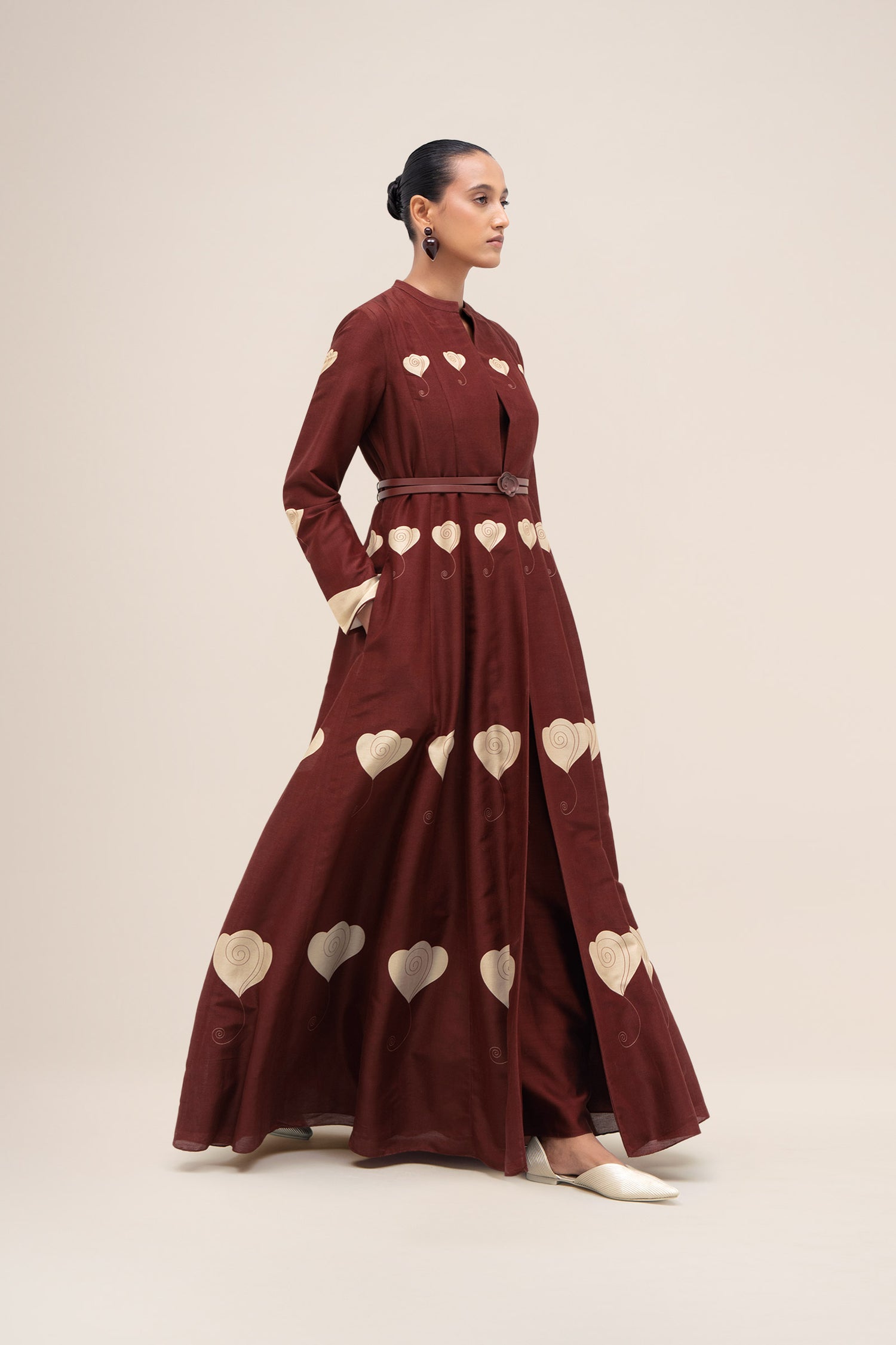  Chanderi Inara Abaya Set – Red