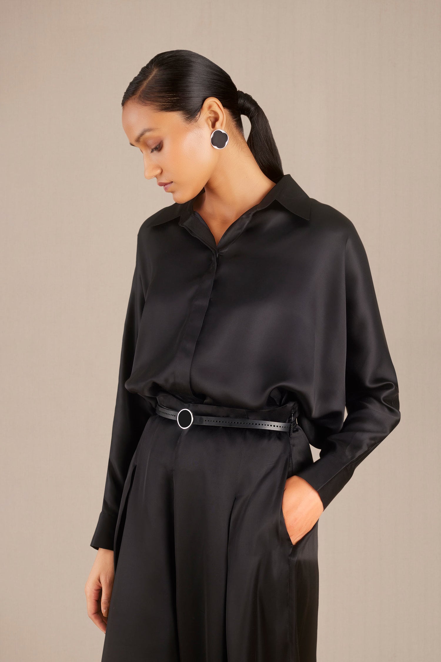 Aarifa Shirt Set - Black