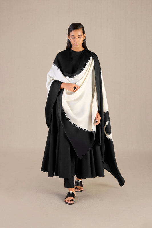 Chanderi Sadah Kurta Set – Black