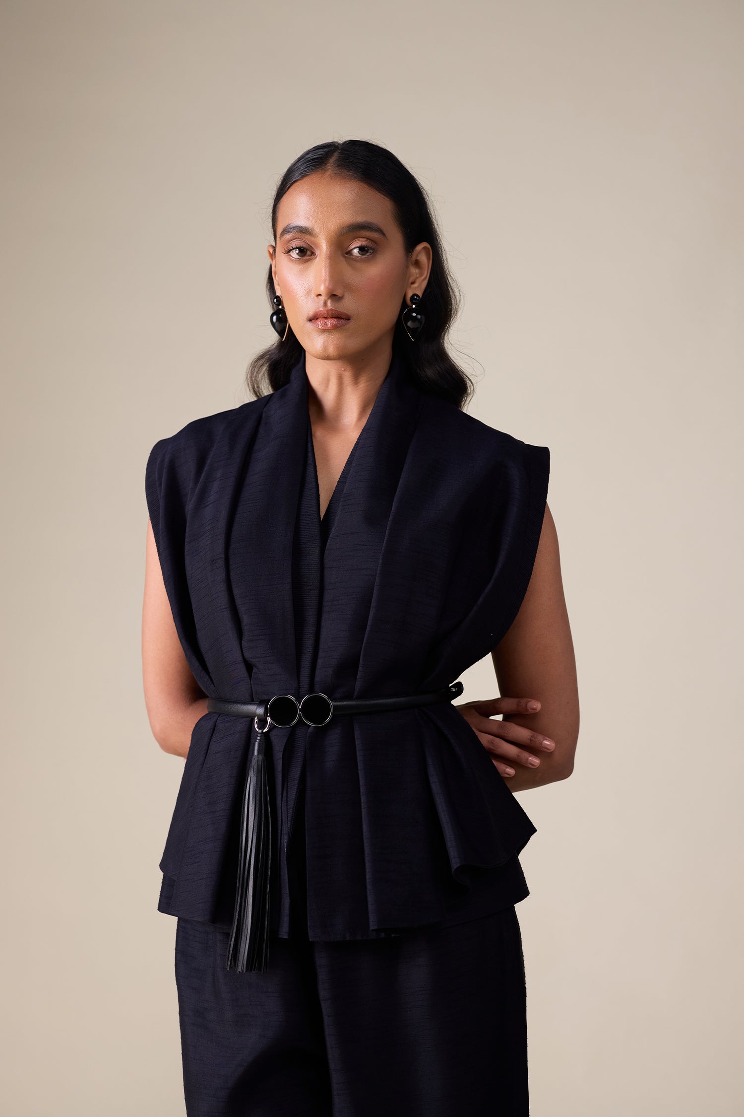  Organza Ode Top Set – Black