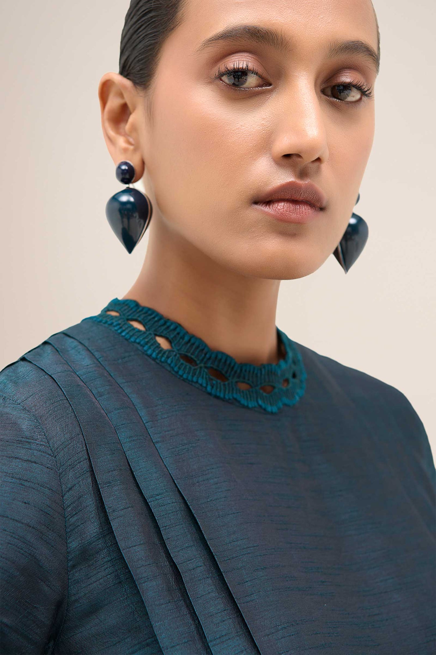  Chanderi Shiloh Kurta Set – Blue