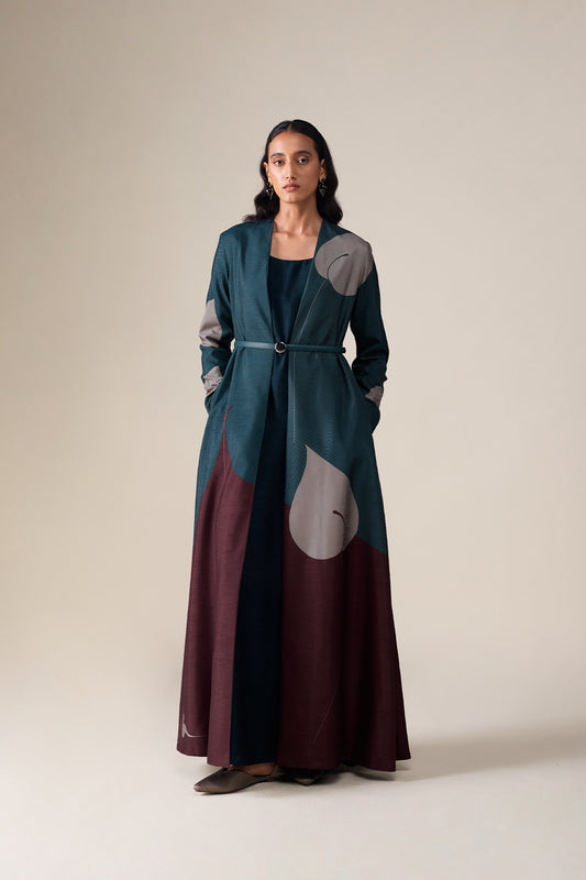 Silk Syna Abaya Set – Black
