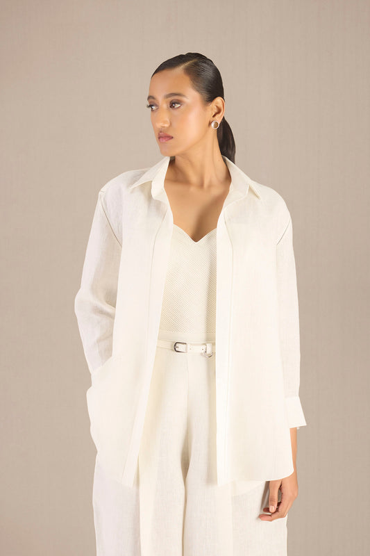 Linen Elizah Shirt Set – Ivory