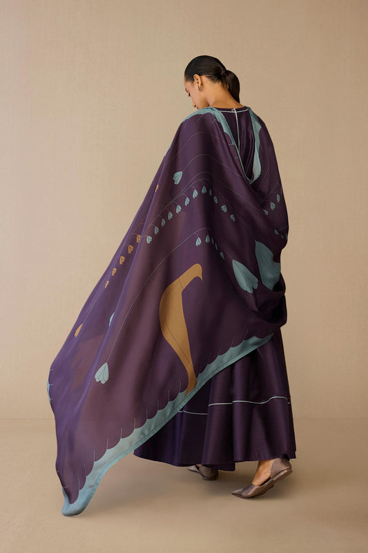 Chanderi Viha Kurta Set – Purple