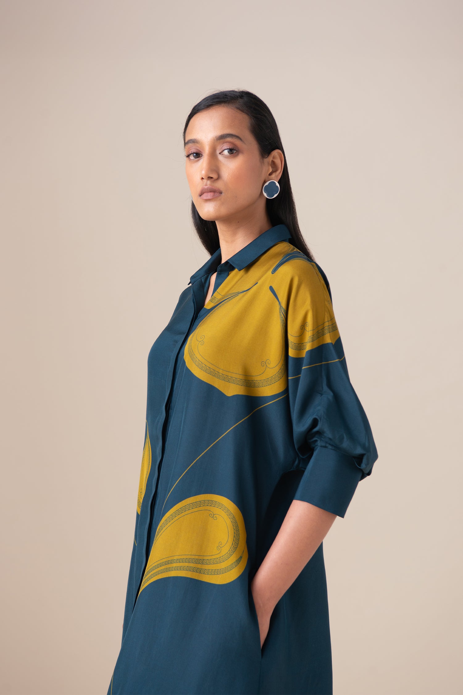  Habutai Kaia Tunic Set – Blue