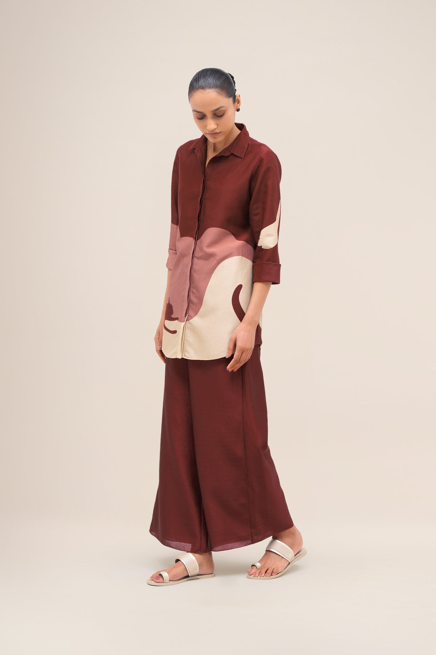  Chanderi Rania Shirt Set – Red