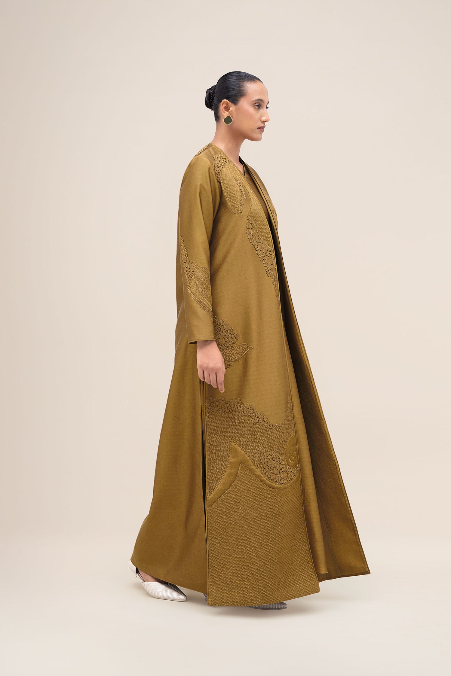  Chanderi Aayat Abaya Set – Green