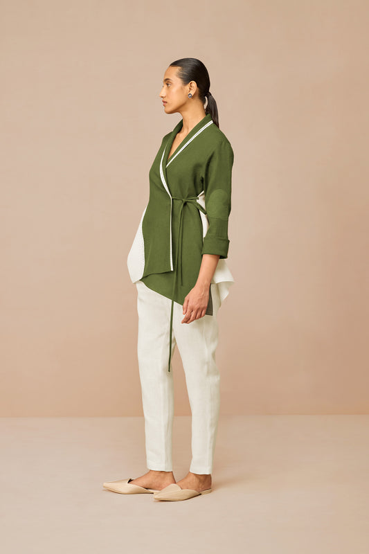 Linen Beia Shirt Set – Green
