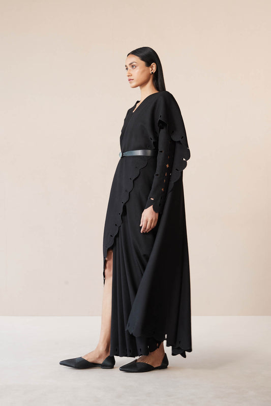 Wool Nara Saree – Black