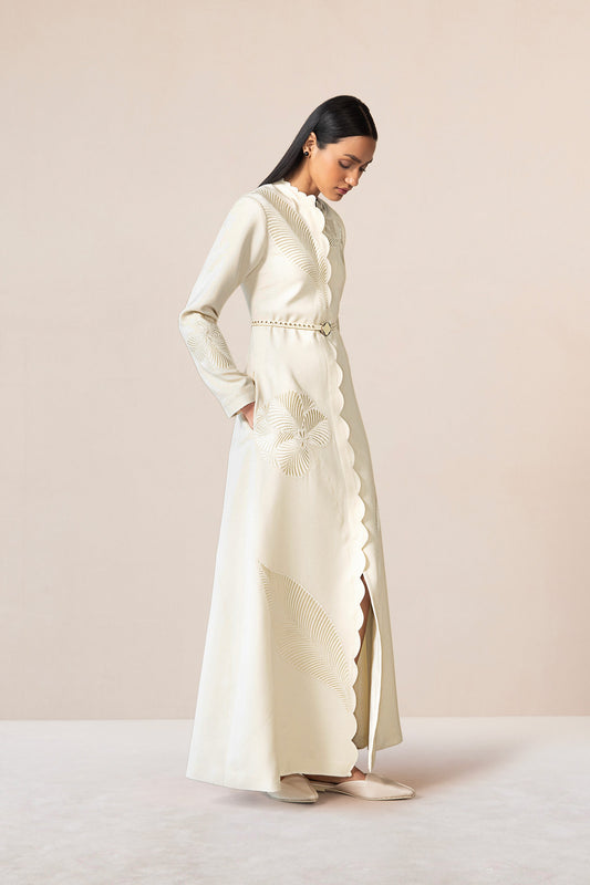 Wool Nahid Jacket Set – Ivory