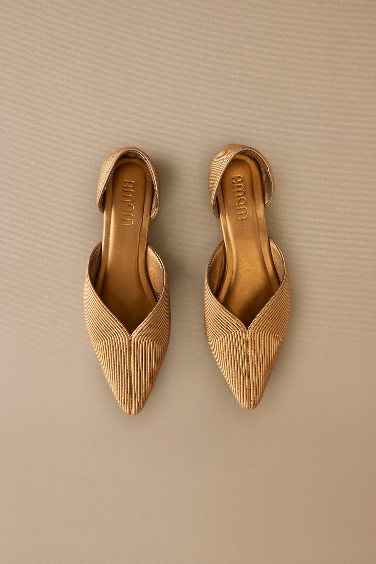  Faux Leather Zahra Point-toe Flats – Metallics