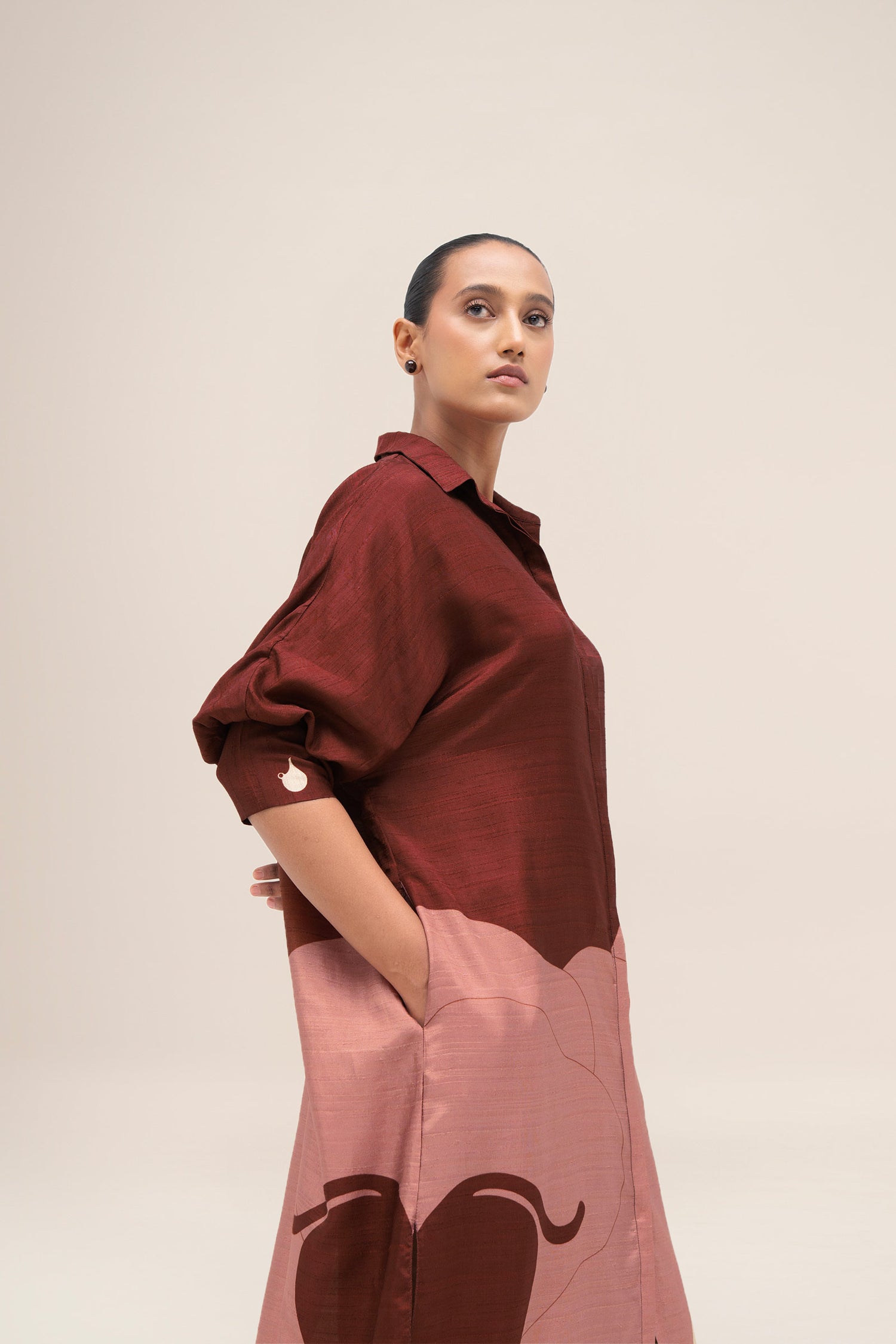  Silk Yara Tunic Set – Red