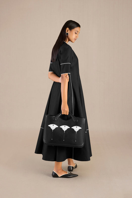 Faux Leather Zora Tote Bag – Black