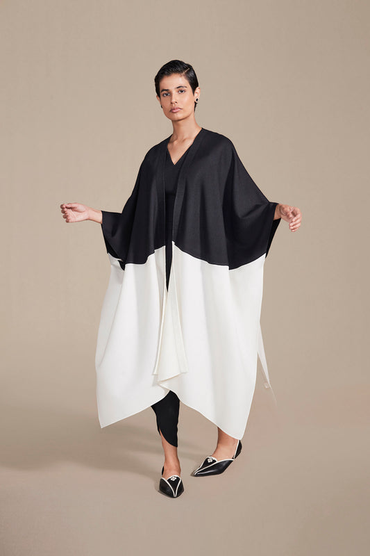 Wool Jenna Cape Set – Black