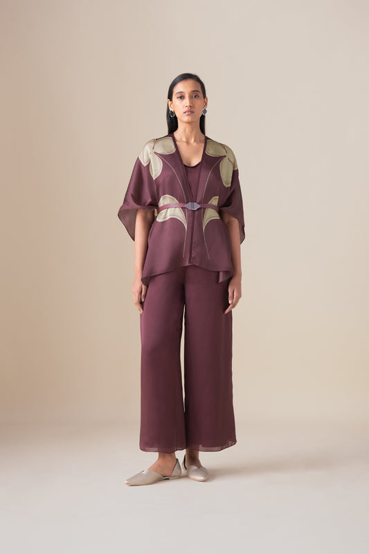 Organza Veya Cape Set – Pink