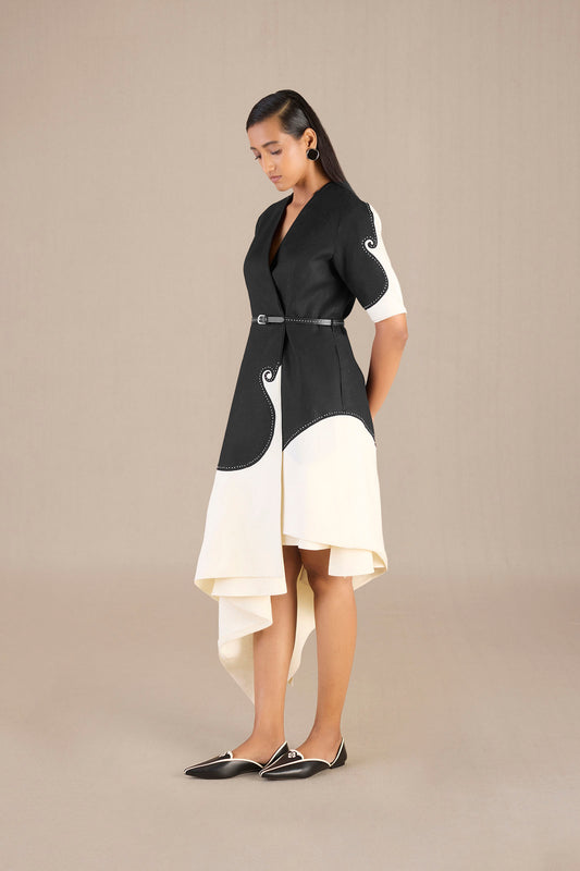 Linen Safa Jacket Set – Black
