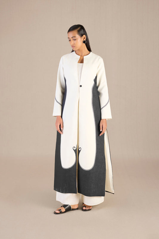 Linen Ifza Jacket Set – Black