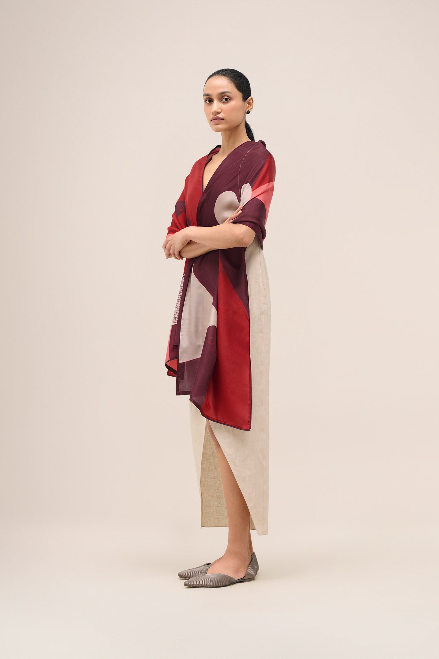  Silk Shabgul Scarf – Red