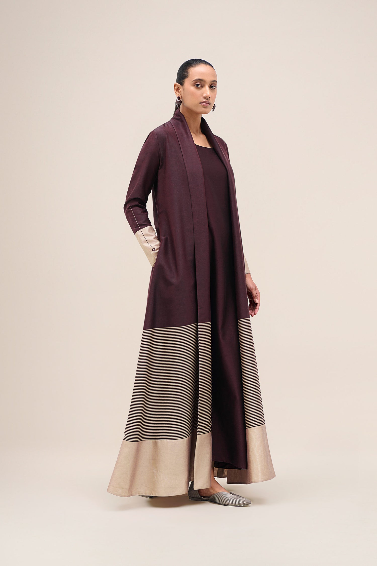  Chanderi Aziza Abaya Set – Red