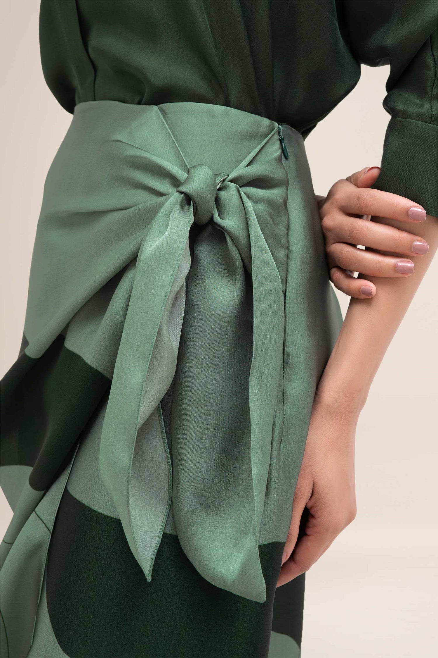  Silk Sehr Shirt Set – Green