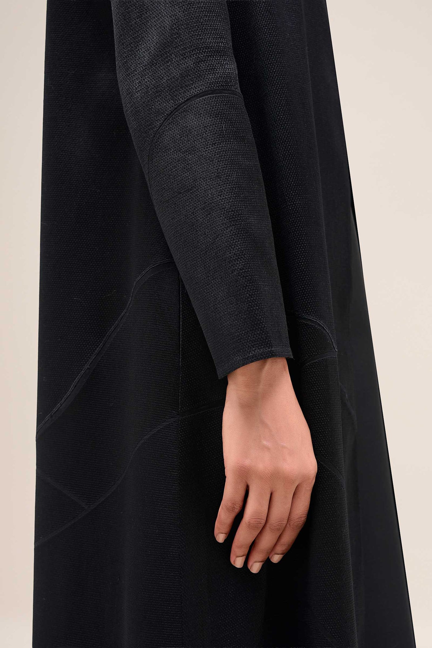  Chanderi Shabana Abaya Set – Black