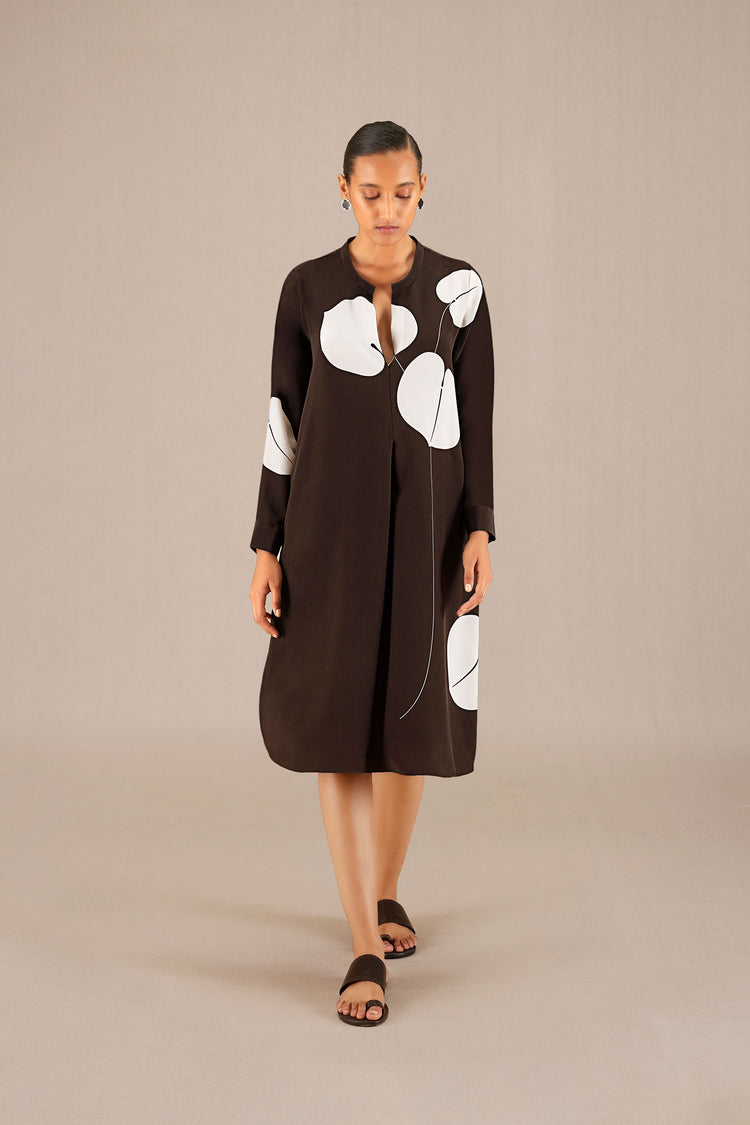 Veeda Dress - Dark Brown 