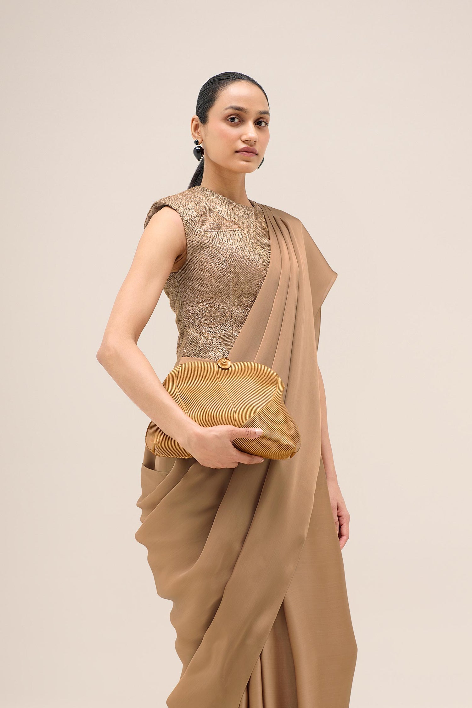  Faux Leather Zoya Clutch – Metallics