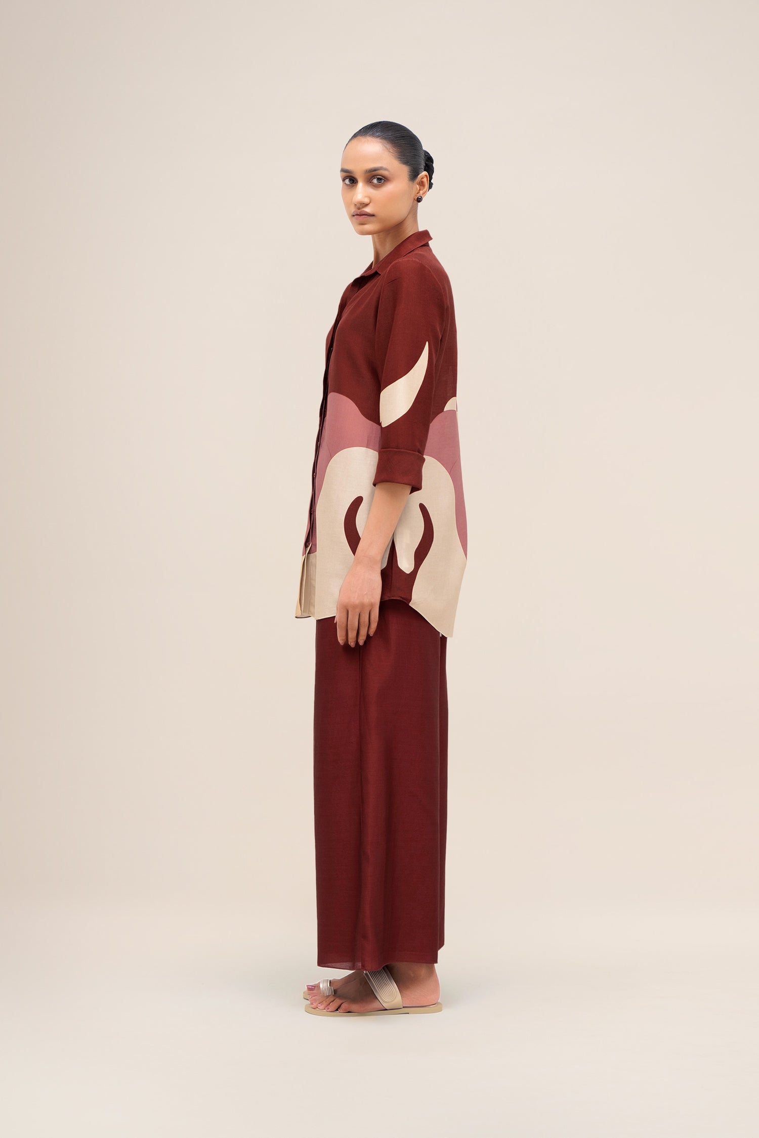  Chanderi Rania Shirt Set – Red