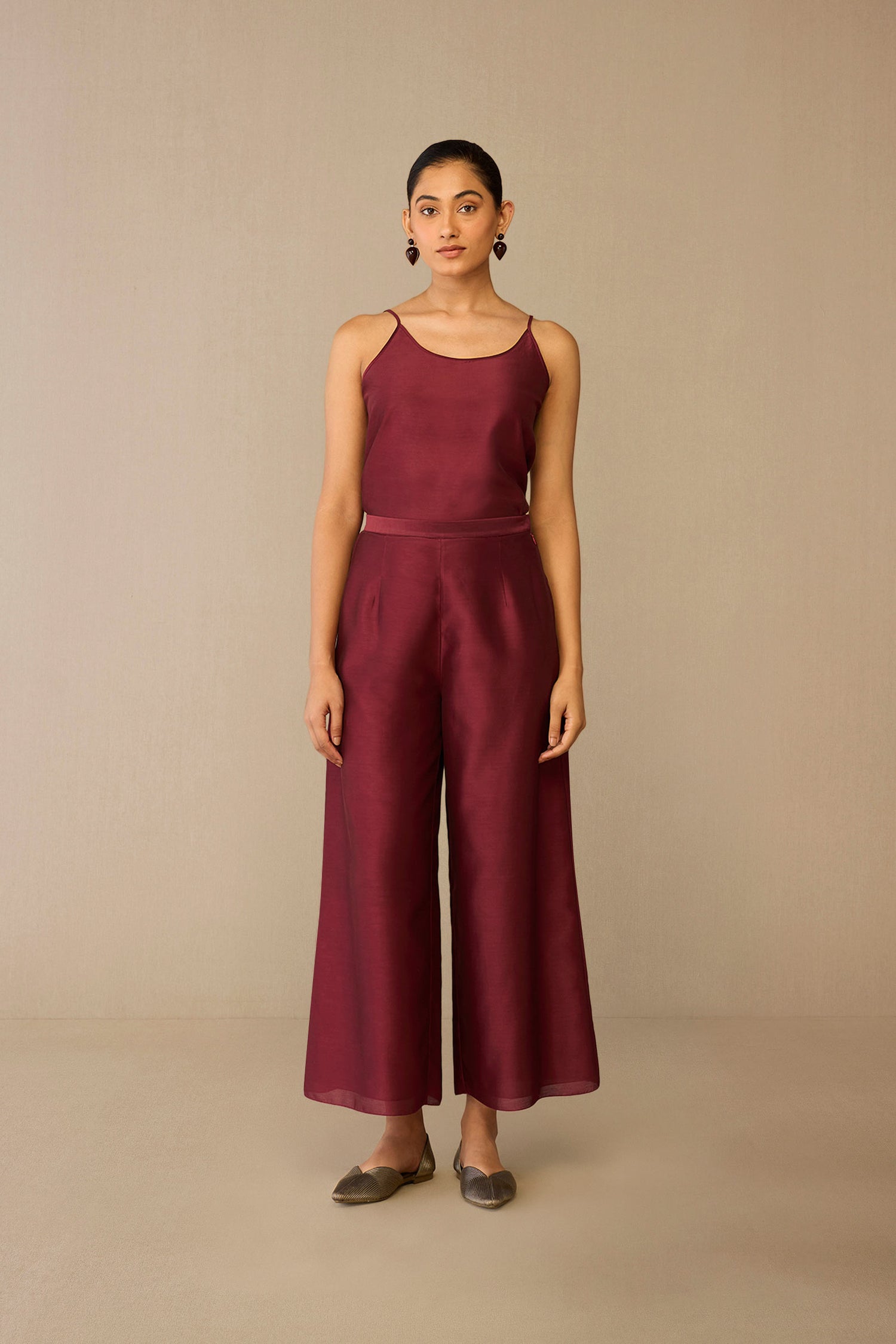  Chanderi Kasra Jacket Set – Red