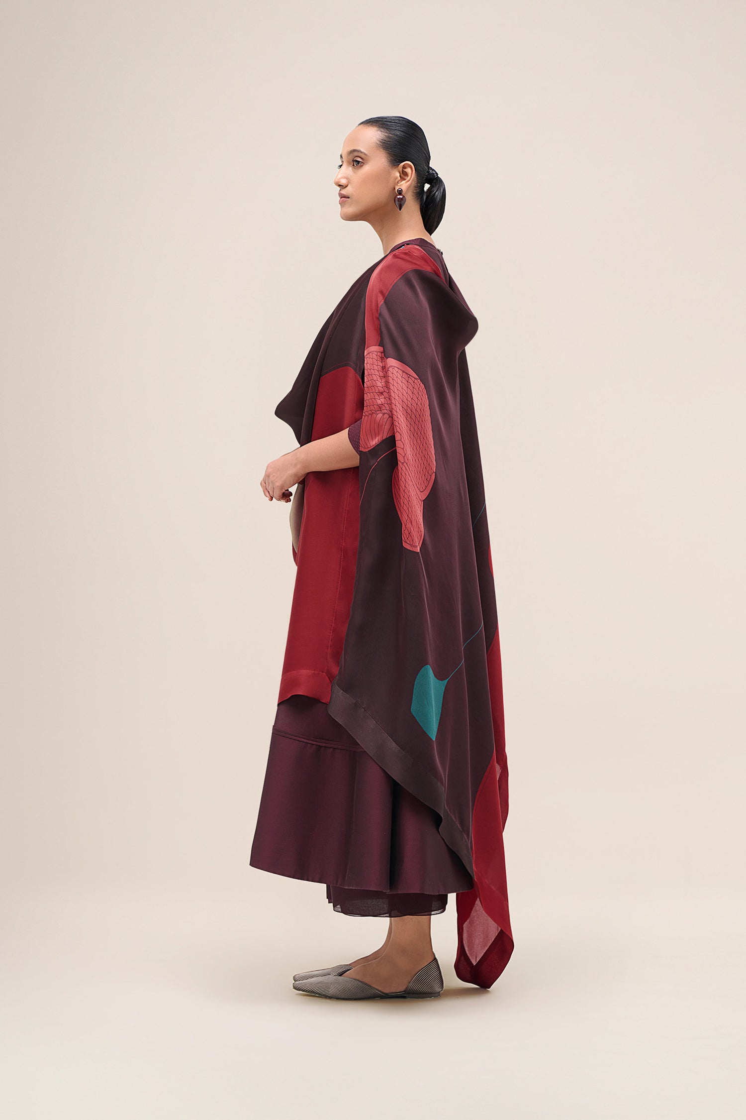  Chanderi Kainaz Kurta Set – Red