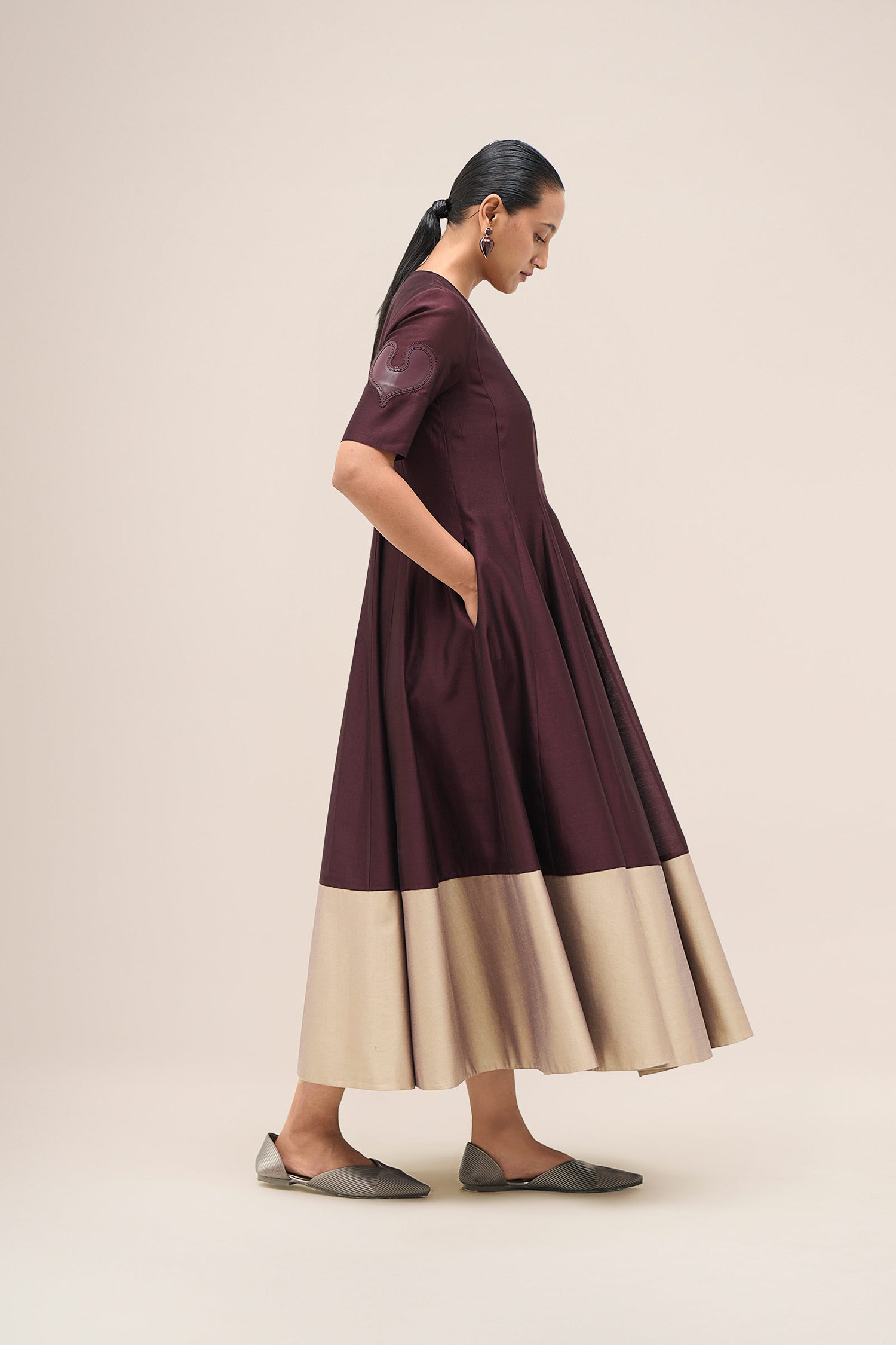  Chanderi Lara Dress – Red