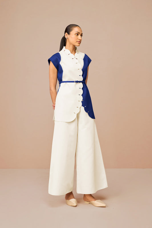 Linen Vivia Jacket Set – Blue