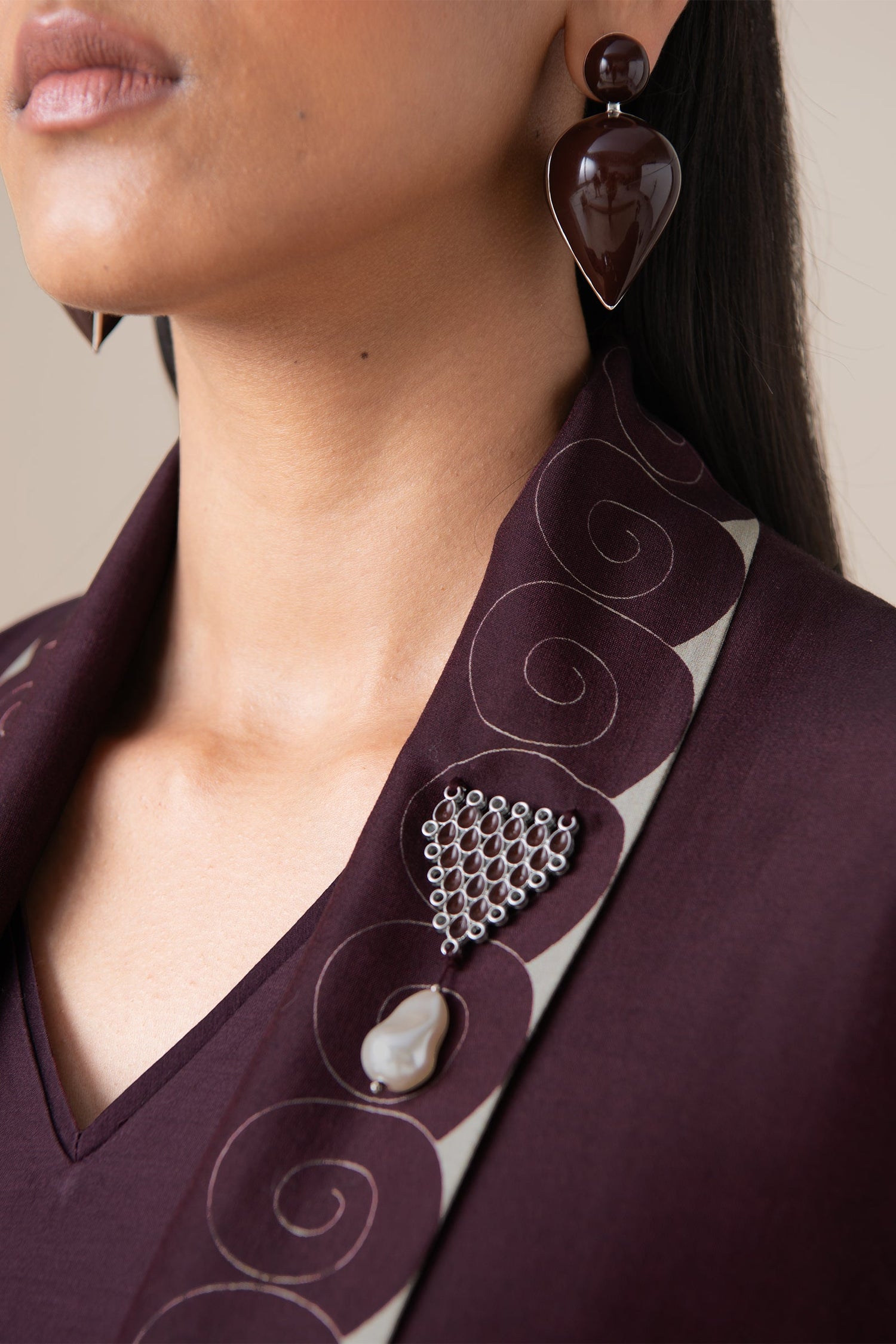    Chanderi Afira Abaya Set – Red