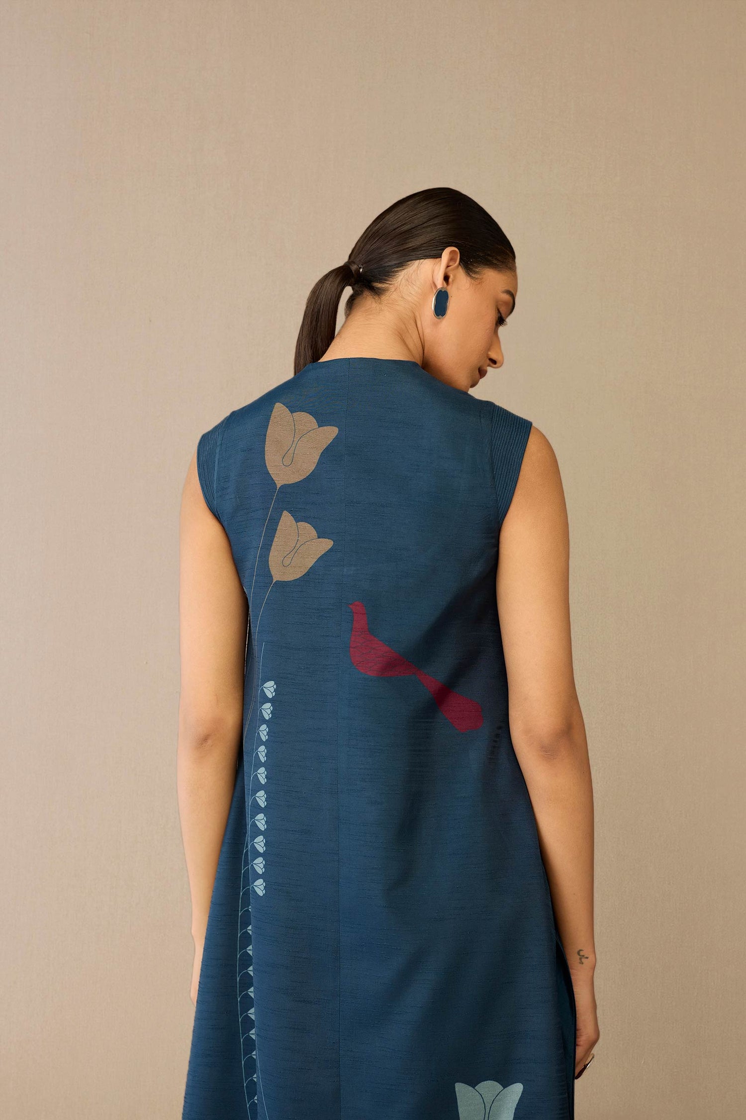  Silk Zia Jacket Set – Blue