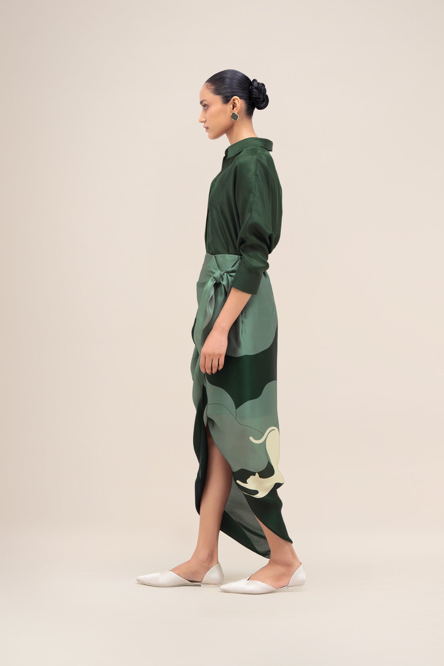  Silk Sehr Shirt Set – Green