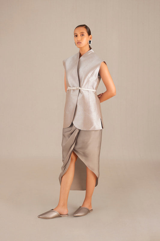 Silk Effat Jacket Set – Metallics