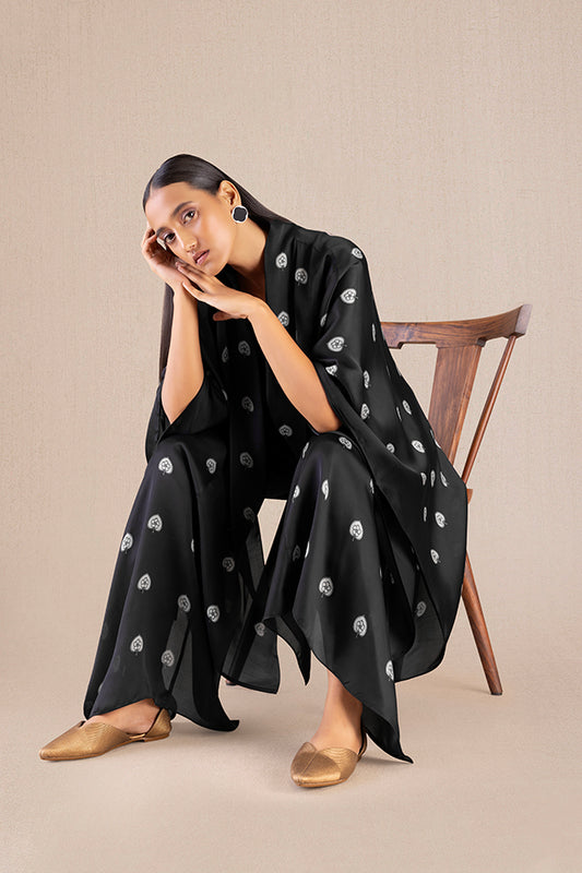 Organza Umaya Cape Set – Black