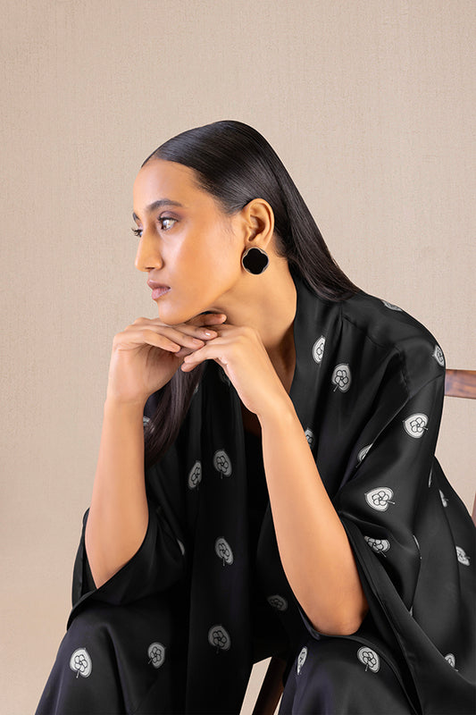 Organza Umaya Cape Set – Black