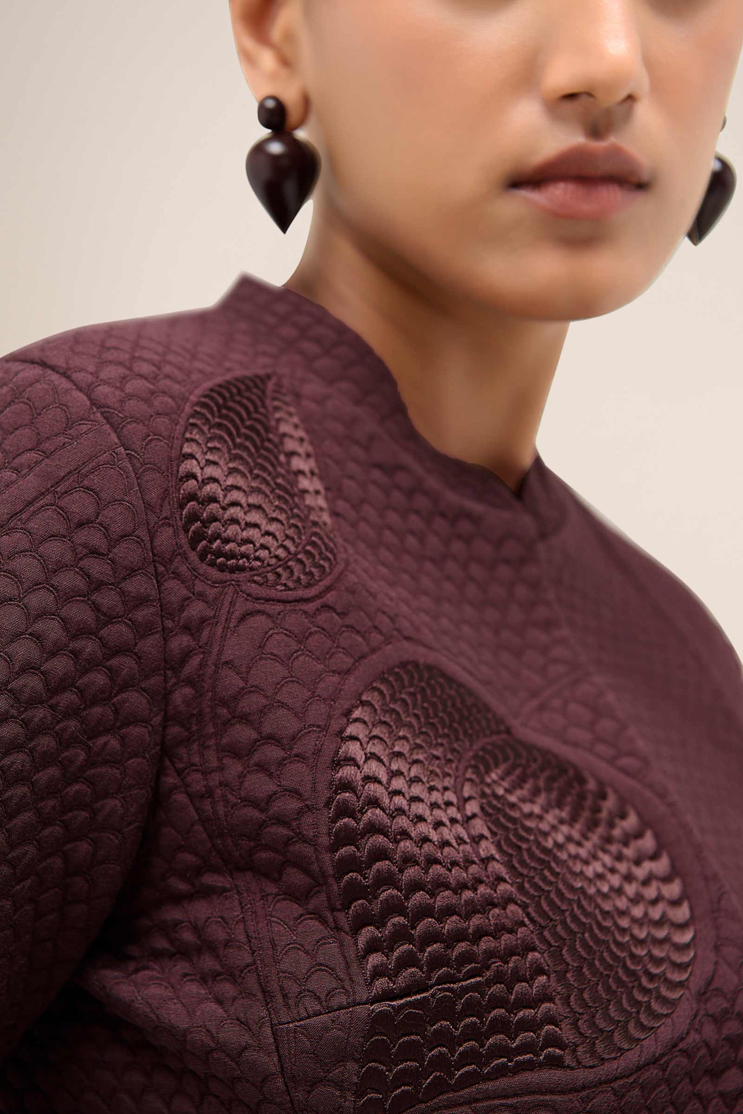  Shantung Valla Jacket Set – Red
