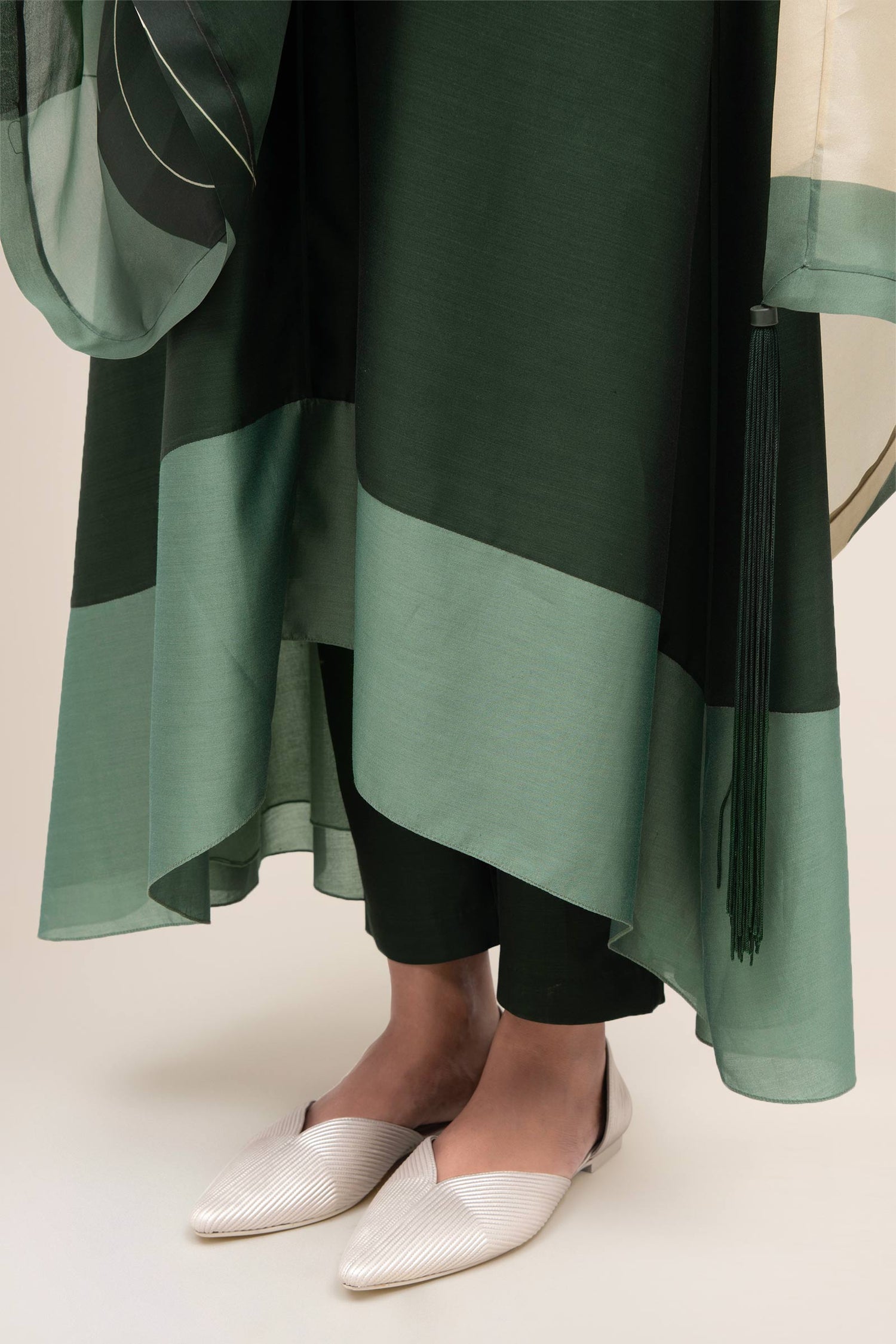  Chanderi Sama Kurta Set – Green