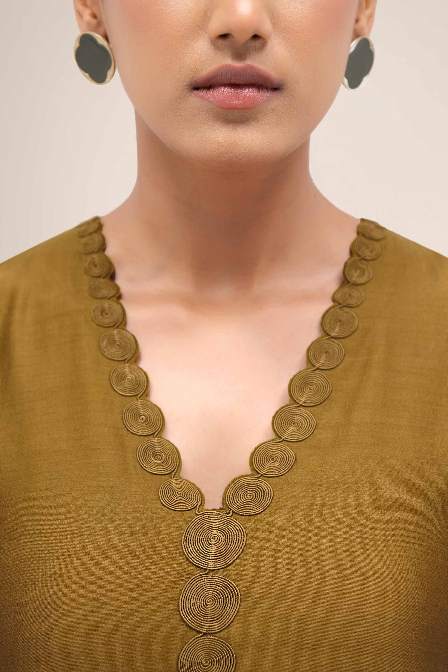  Chanderi Naghma Kurta Set – Green