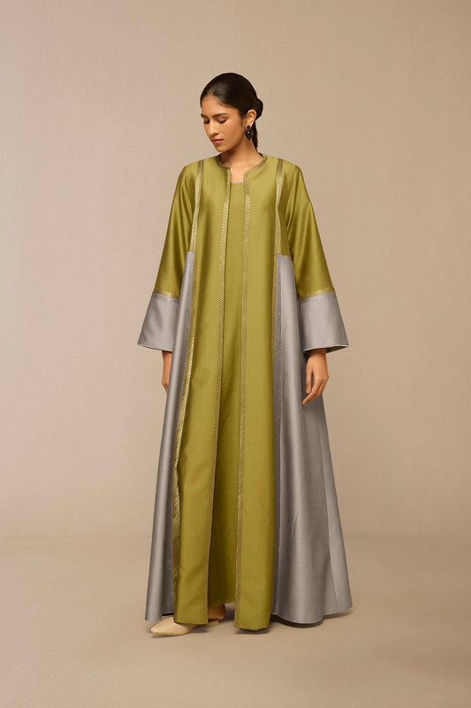 Chanderi Areeba Jacket Set – Green