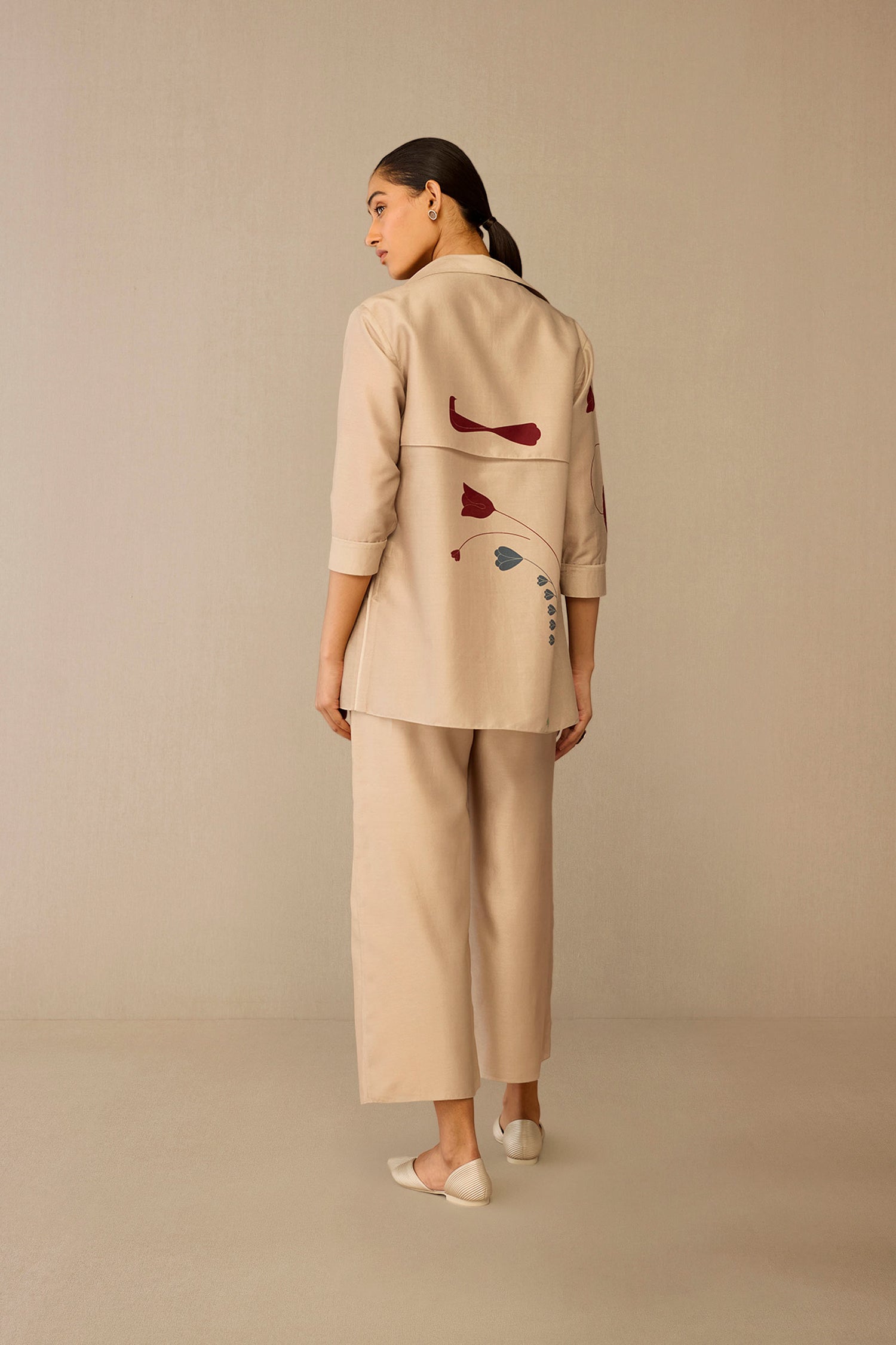  Chanderi Sarai Shirt Set – Beige