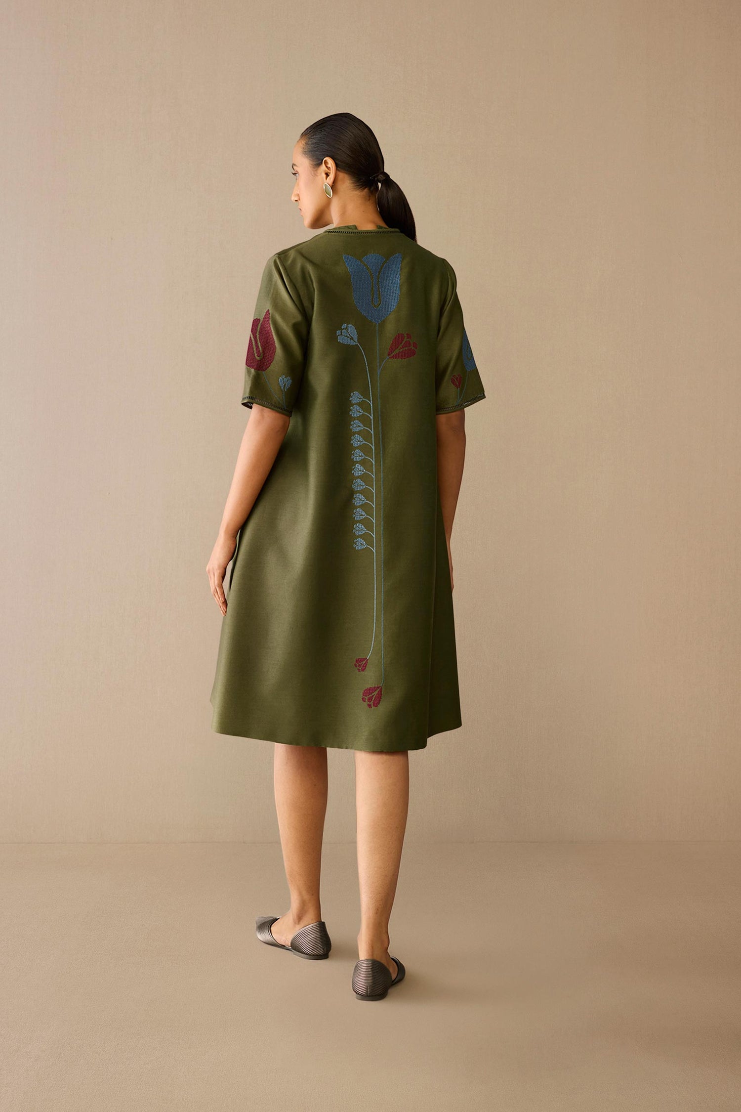  Chanderi Atara Jacket Set – Green