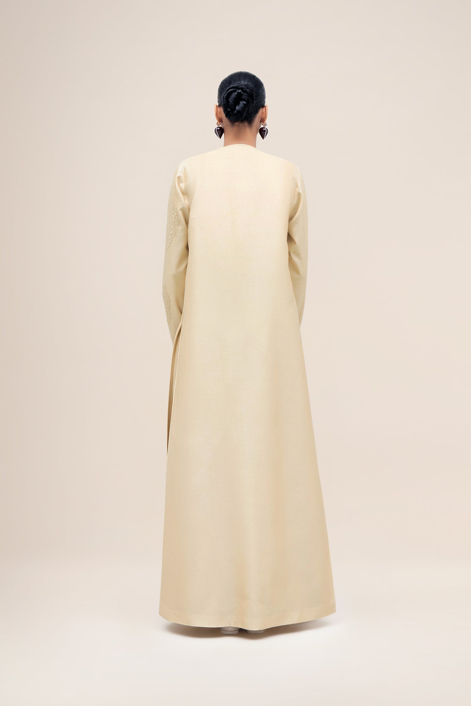  Chanderi Aayat Abaya Set – Beige