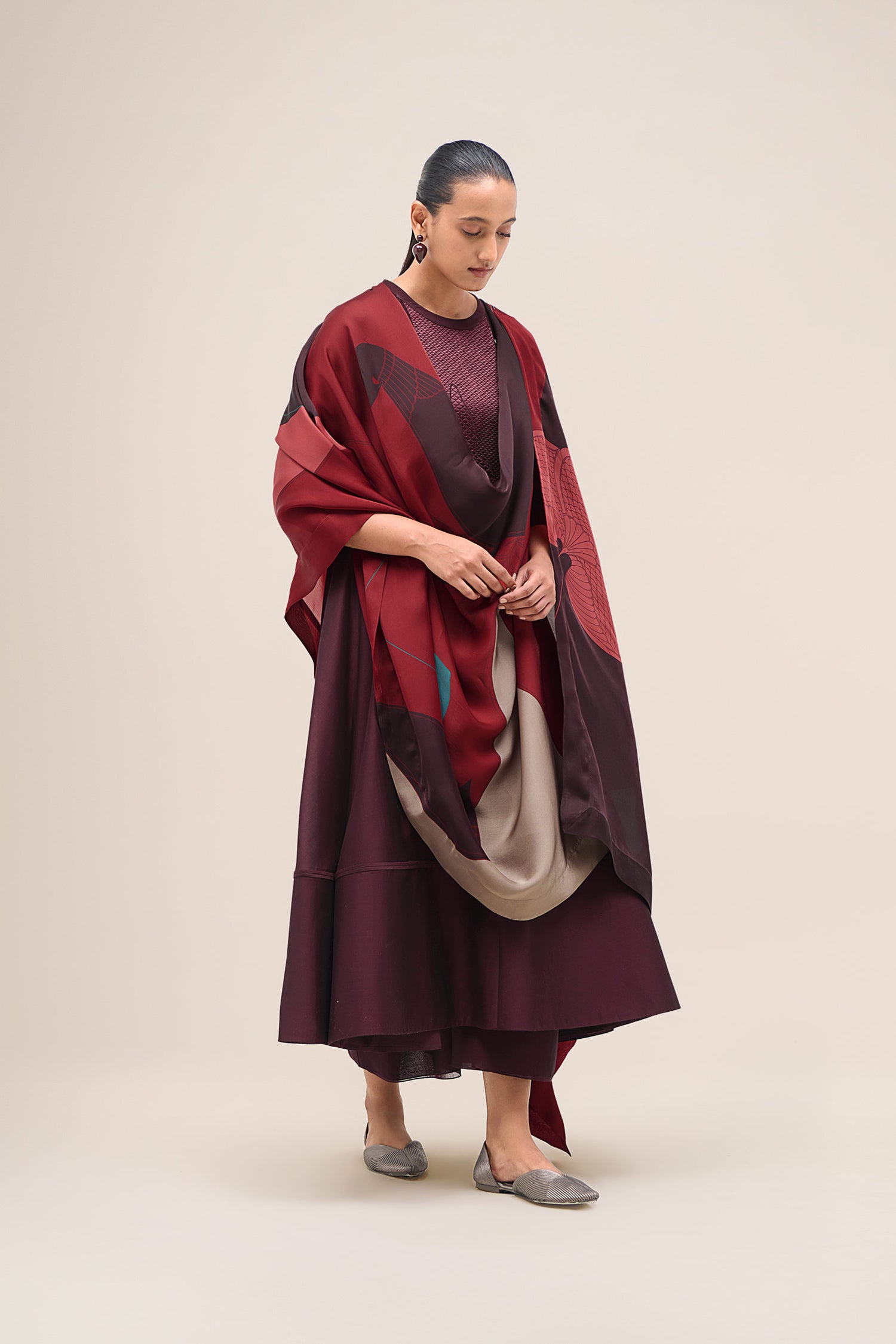  Chanderi Kainaz Kurta Set – Red