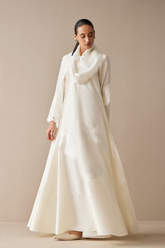 Chanderi Zainat Jacket – Ivory